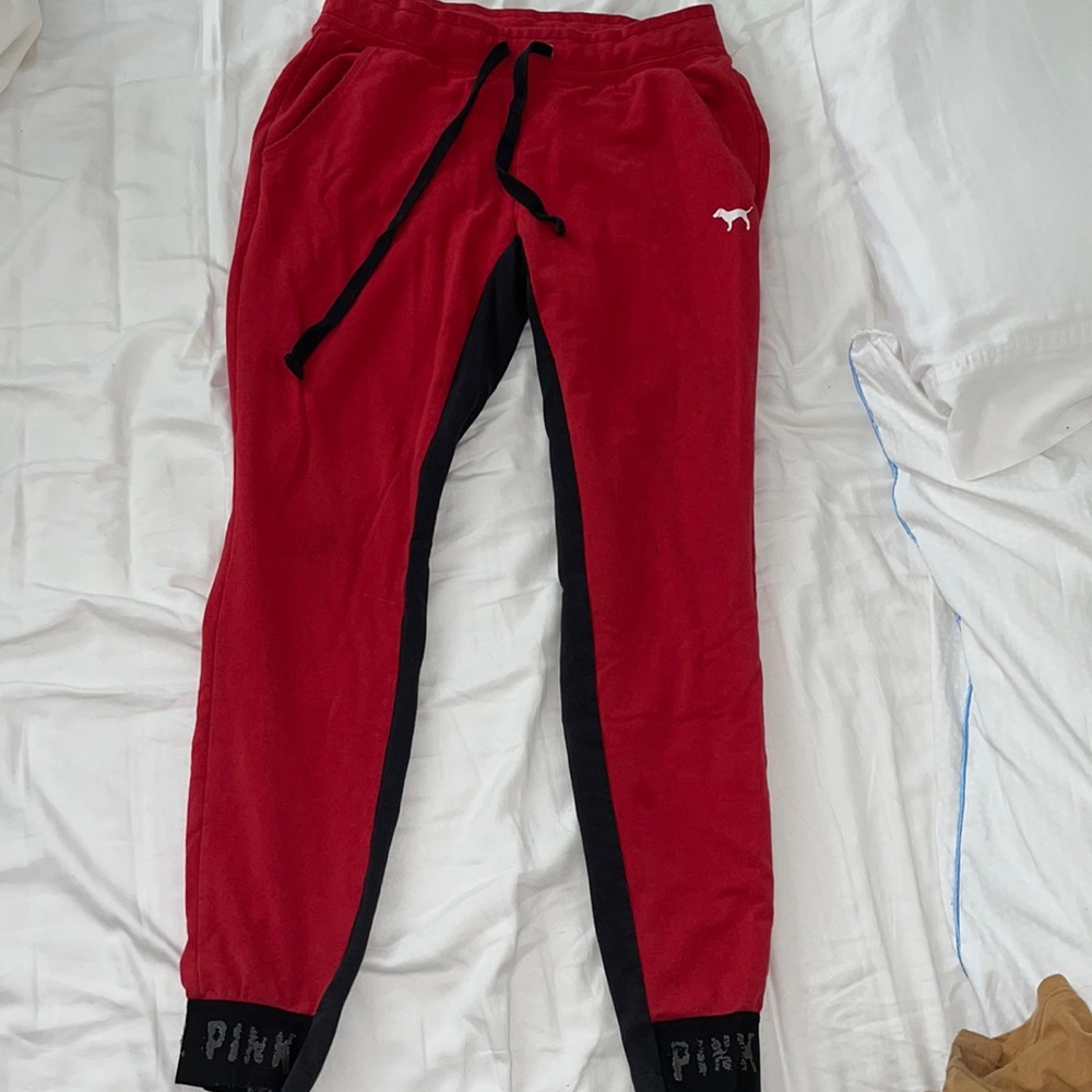 Red PINK Victoria’s Secret joggers